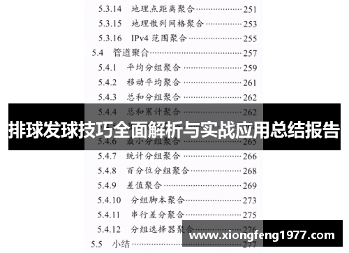 排球发球技巧全面解析与实战应用总结报告